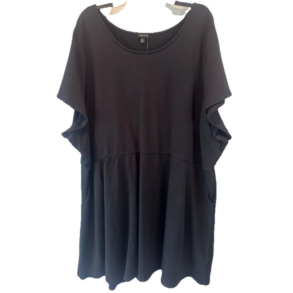 Torrid Black Short Sleeve Skater Dress 6X NEW Minimalist Capsule Stretch Basic